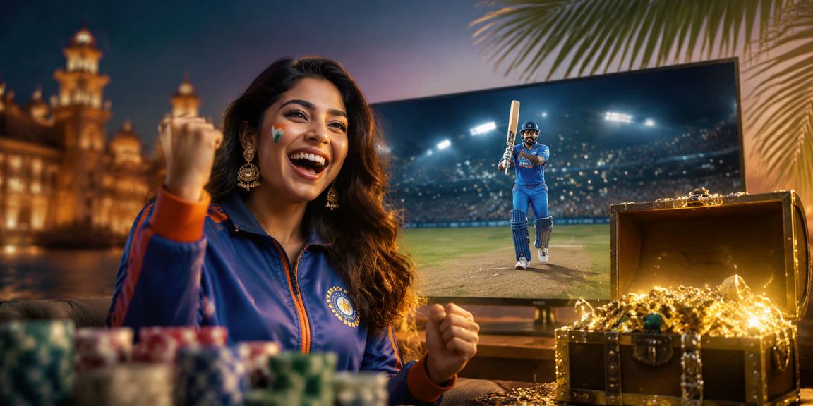 Beatiful old city scene in Lucknow with cricket elements